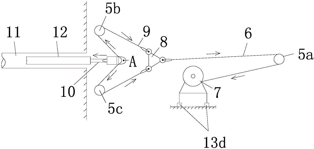 Horizontal hole or inclined hole drilling tool lifting system