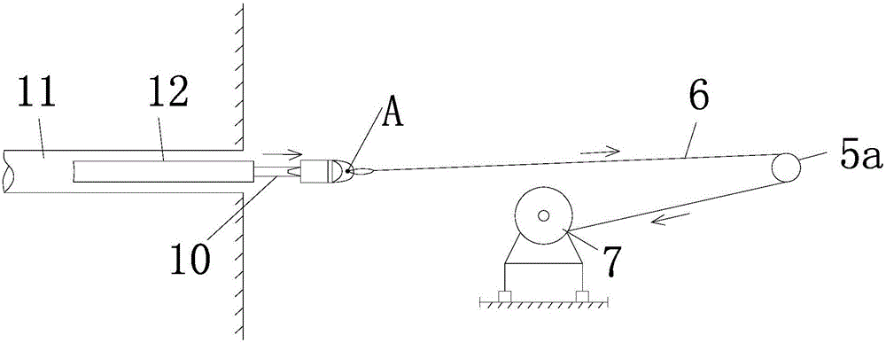 Horizontal hole or inclined hole drilling tool lifting system