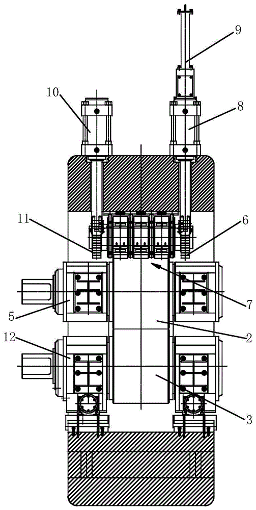 An integral arch type four-high rolling mill