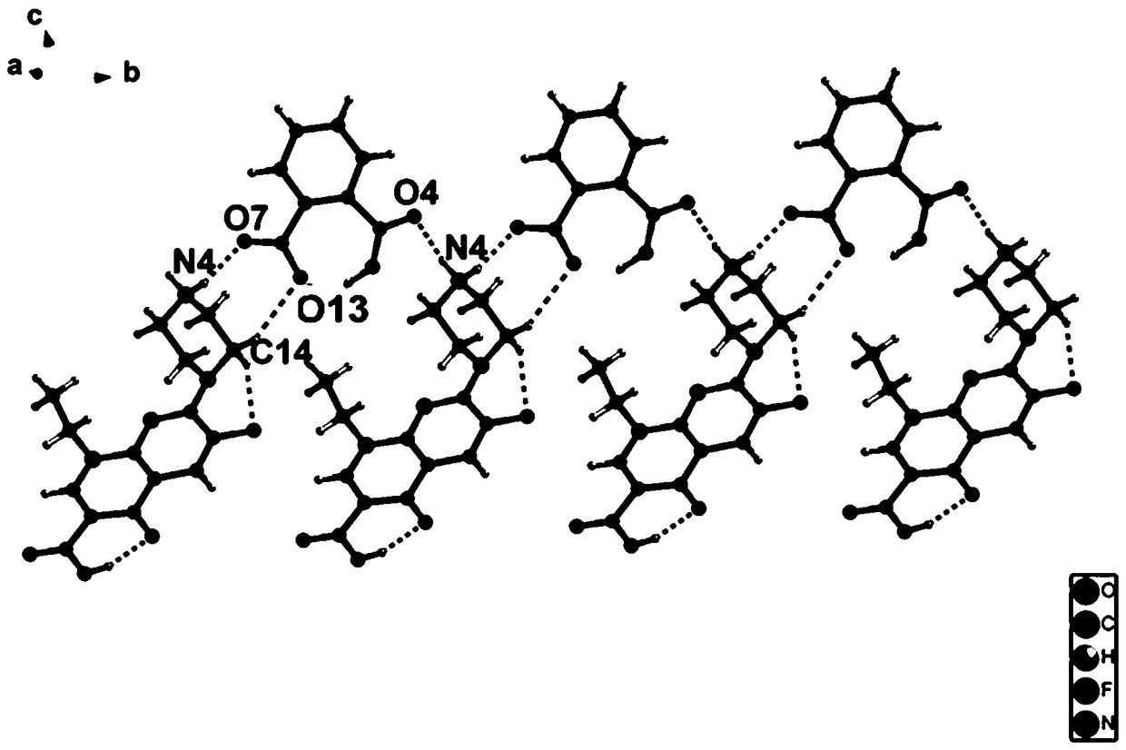 Enoxacin-phthalic acid drug salt monocrystal and preparation method thereof