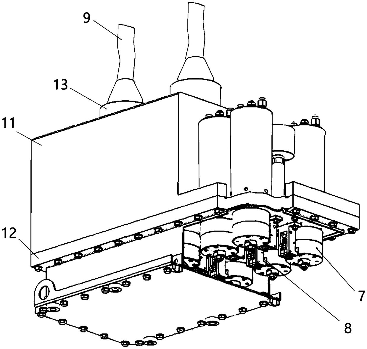 A voltage regulating device, system and method for an on-load tap changer of a distribution transformer