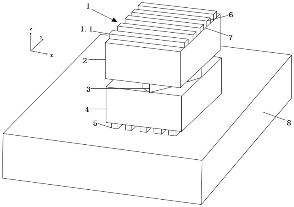 Blue light band asymmetric metamaterial polarization modulator and manufacturing method thereof