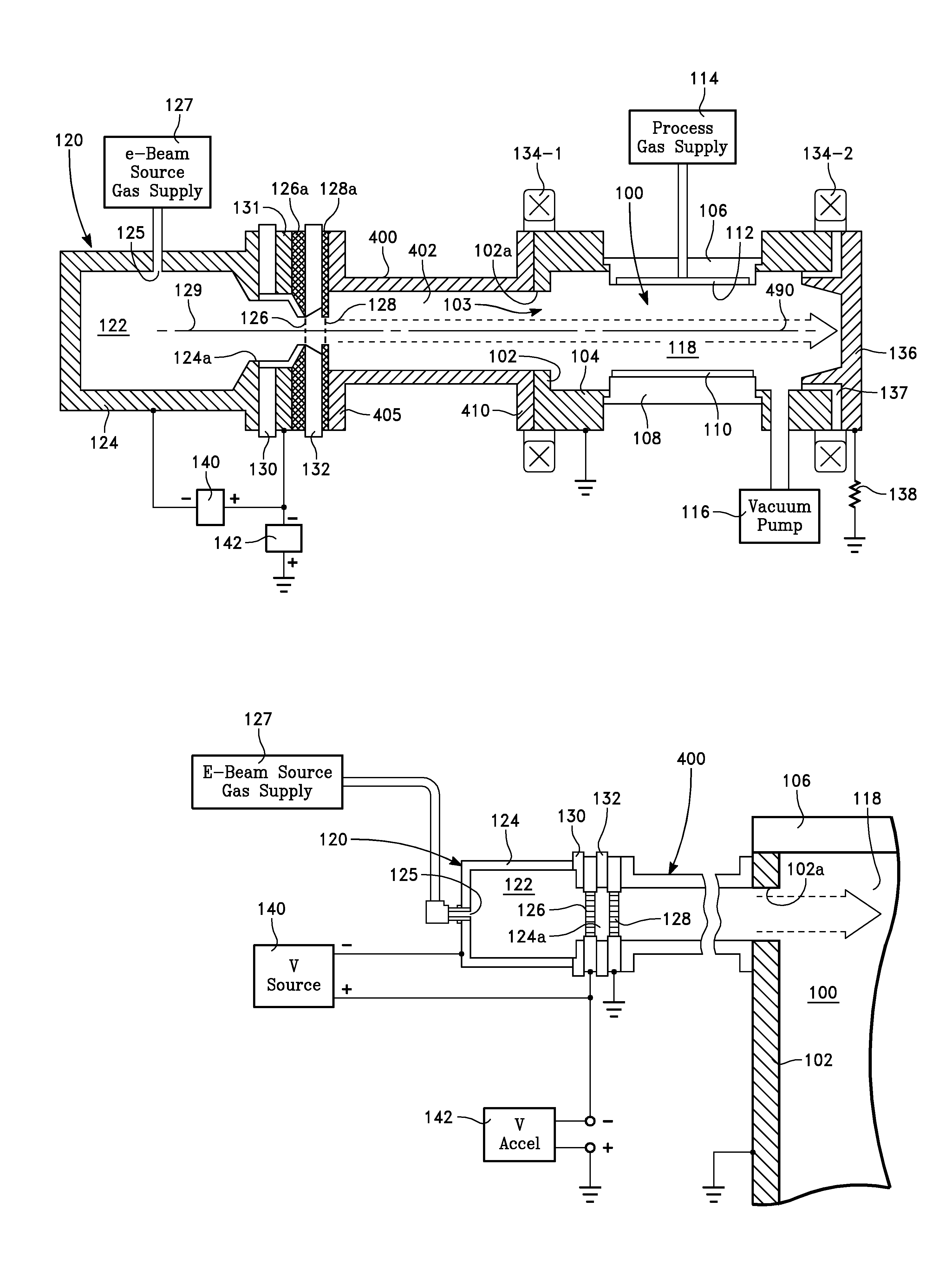 Electron beam plasma source with reduced metal contamination