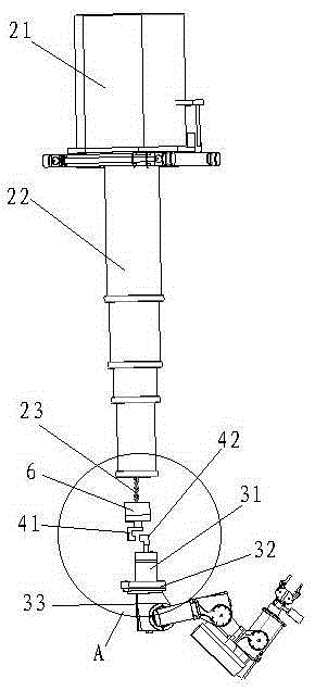 Suspension telescopic cylinder and mechanical arm fast installing and uninstalling system under nuclear radiation environment