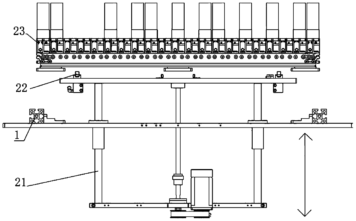 Ox horn type ageing equipment automatic lifting static testing device