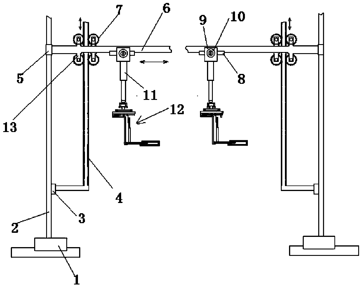 A clothing production material lifting device