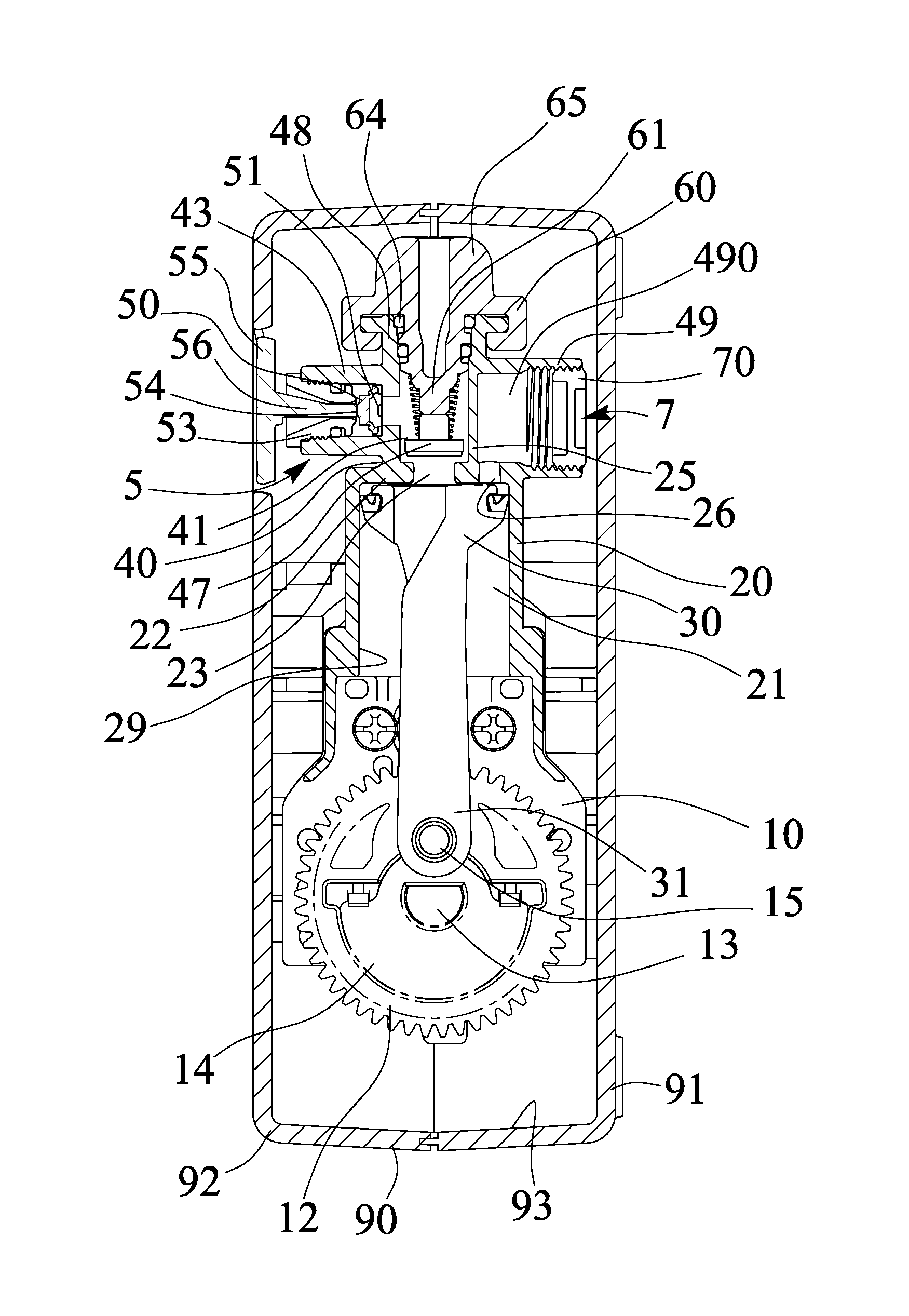 Air compressor having buffering compartment