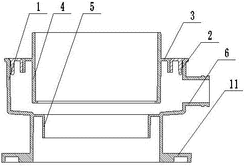 Embedded double eccentric logged water treatment device for indoor sewage draining riser