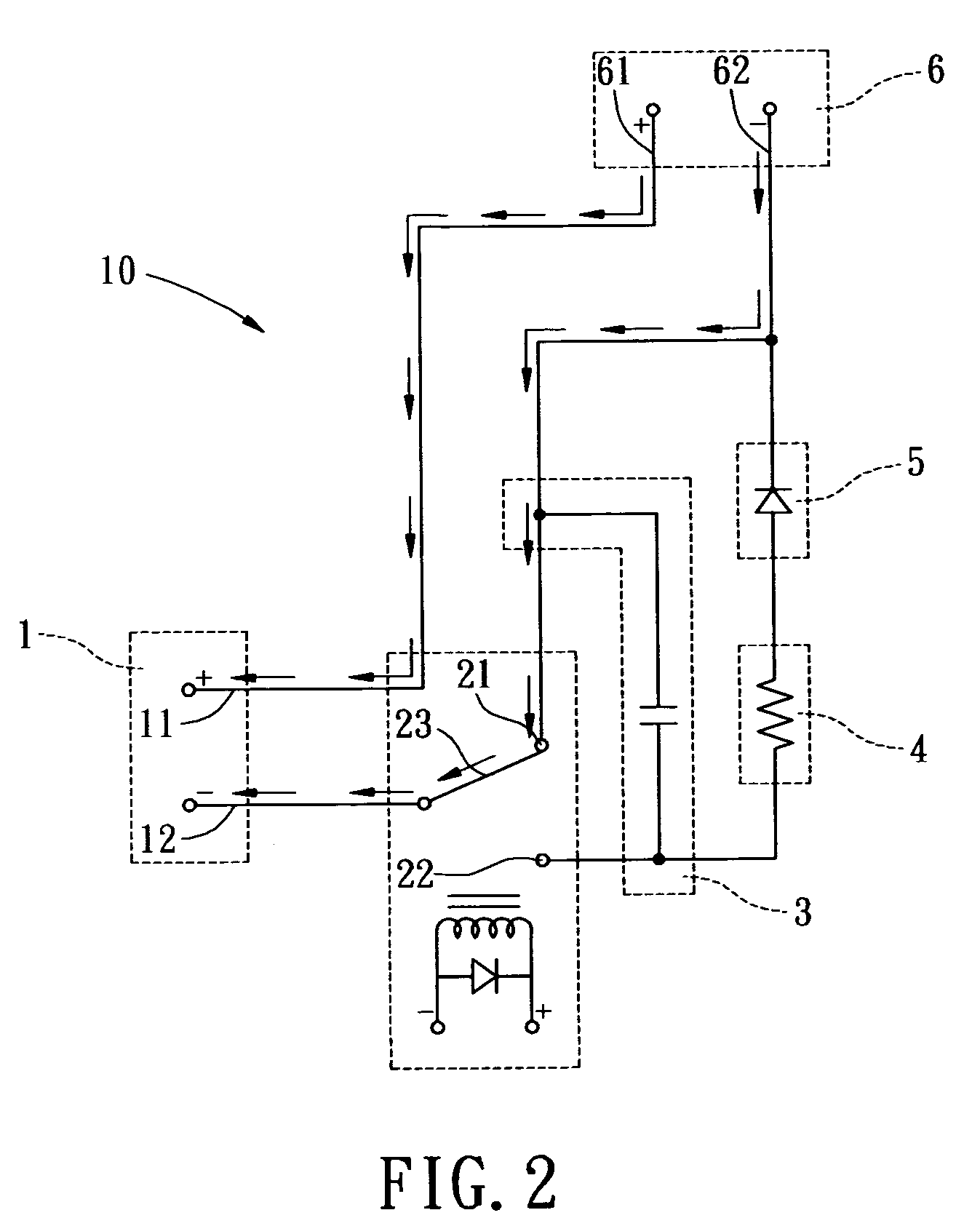 Standby current generator for an ozonizer