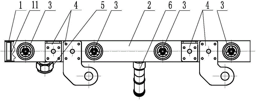 Gas rail of fuel gas ejector