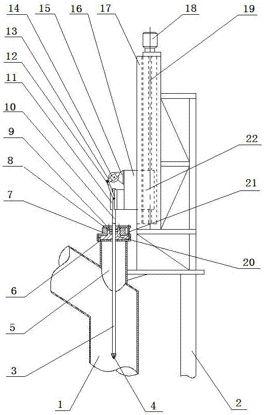 Circulating fluidized bed slagging pipe device and dredging method