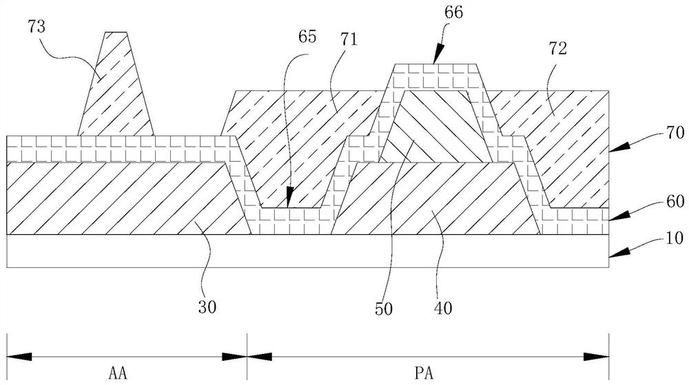 Retaining wall structure, color filter array substrate and liquid crystal display panel