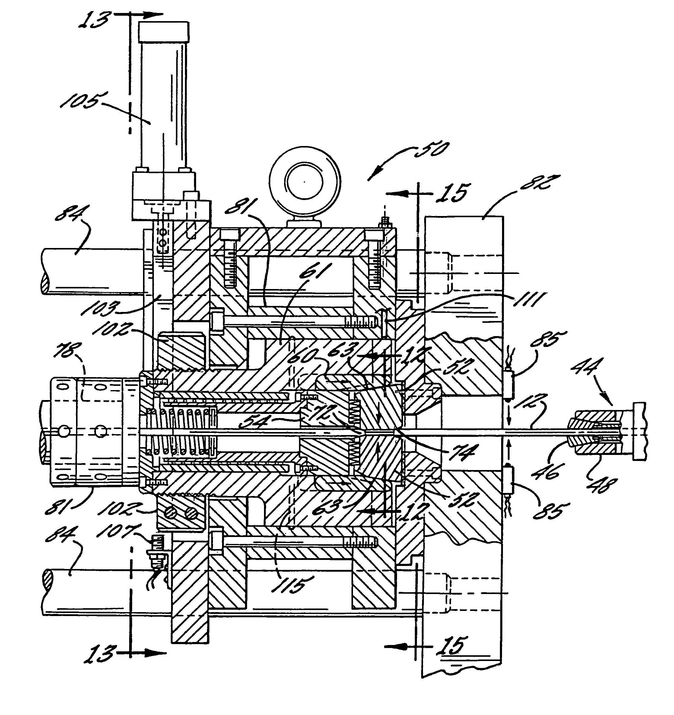 Method and apparatus for forming parts from a continuous stock material and associated forge