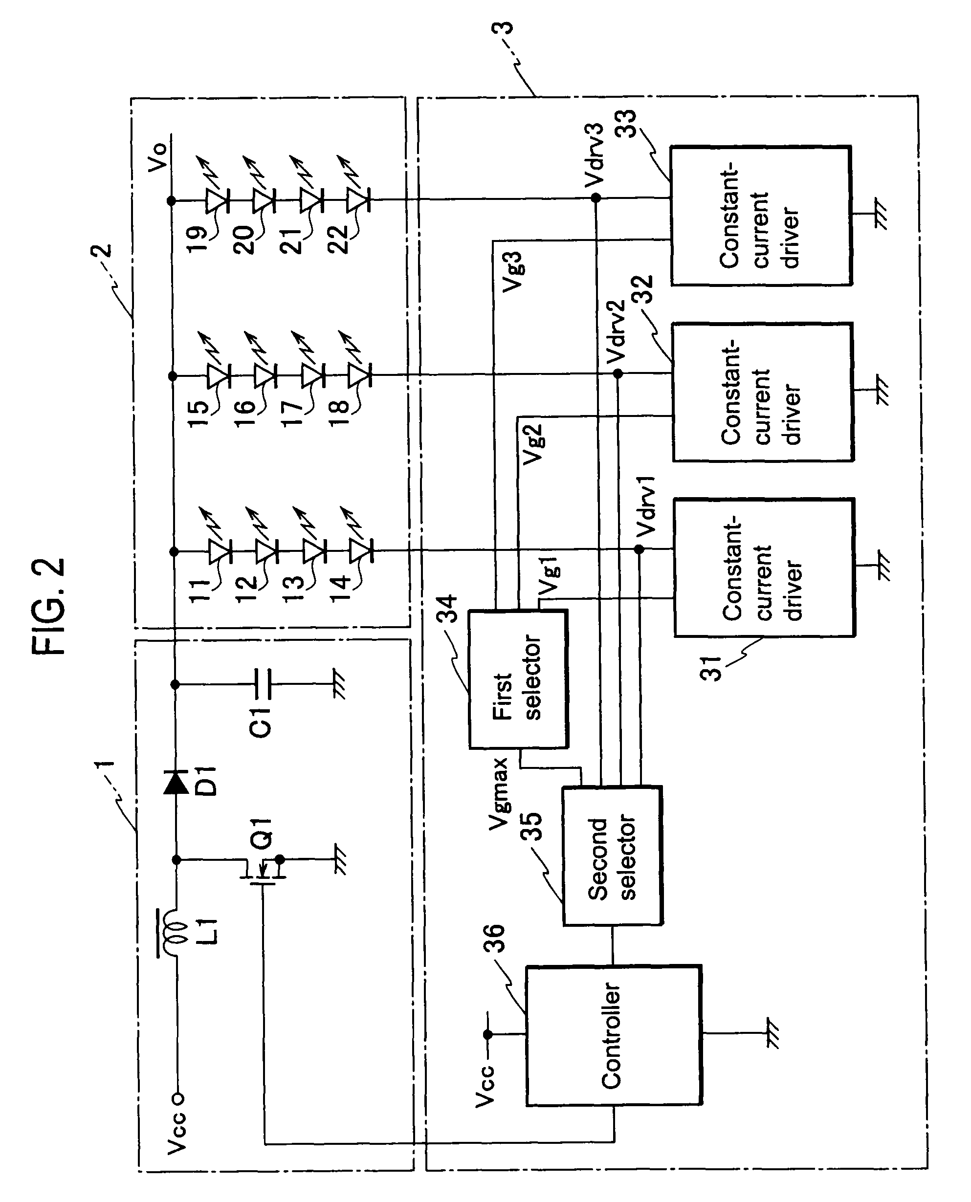 Apparatus for driving light emitting elements and electronic appliance employing the apparatus