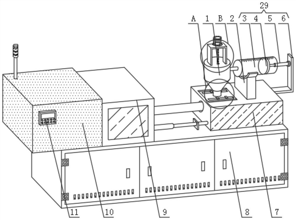An injection molding device for educational toy processing