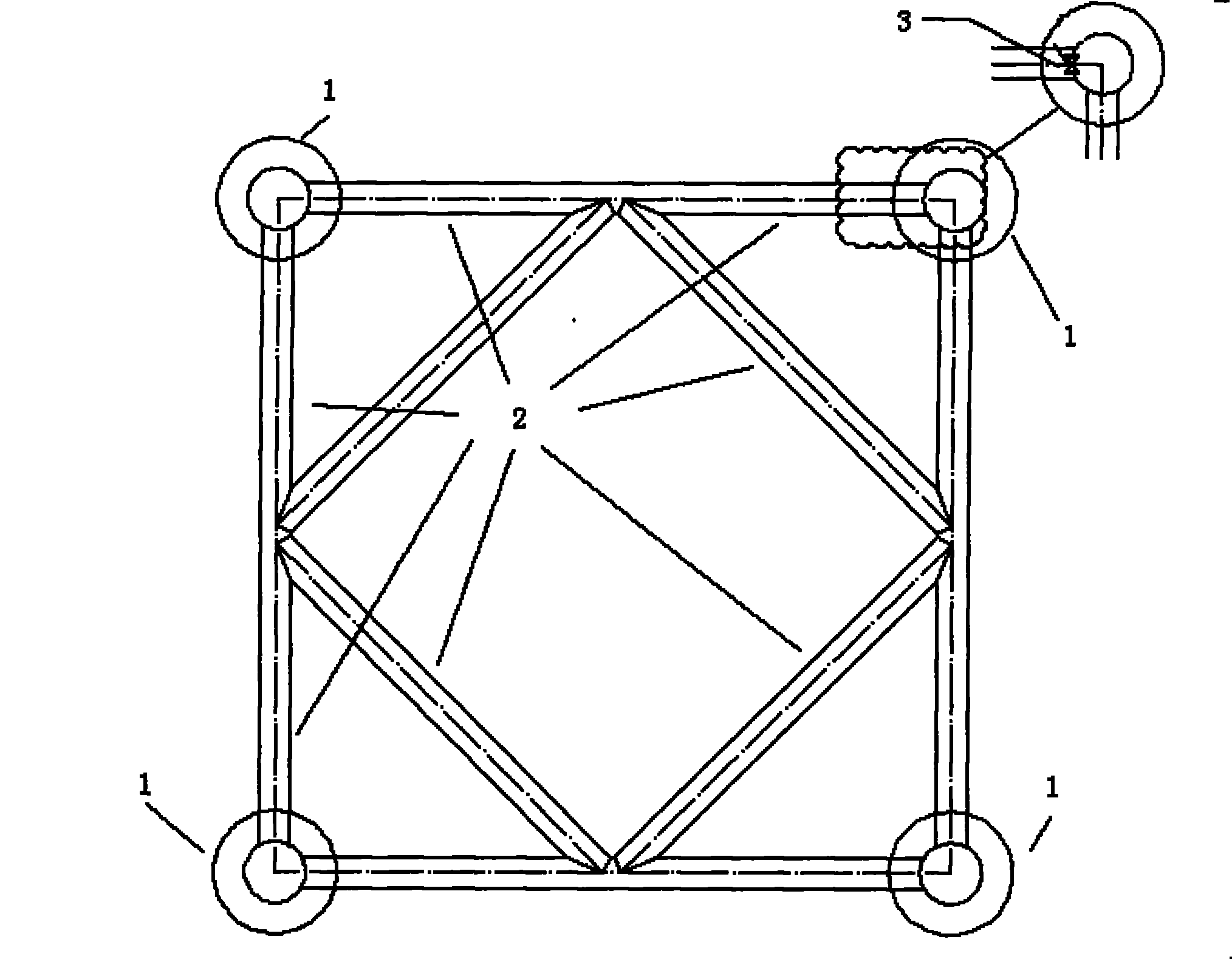 Tension leg platform integral type negative pressure type foundation and sinking penetrating method thereof