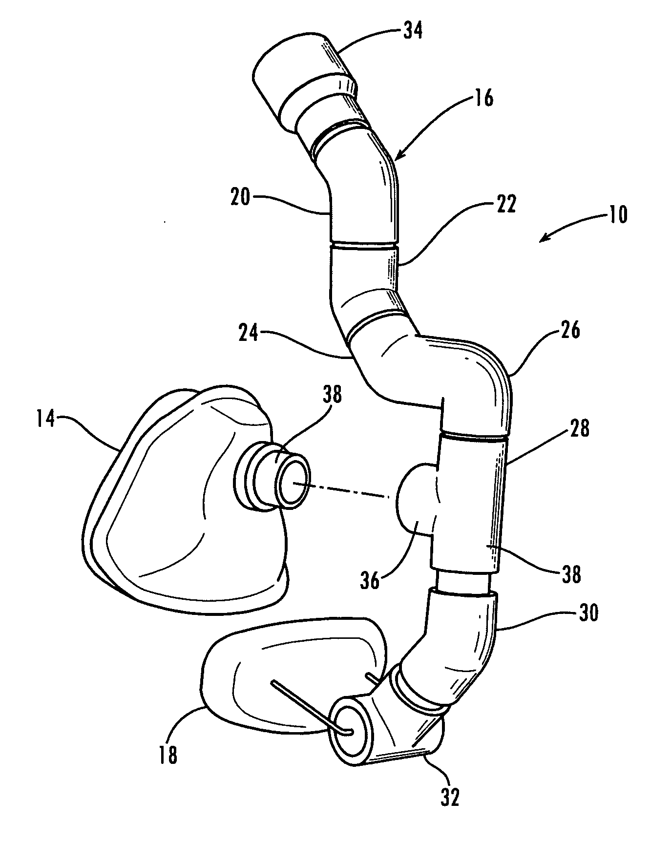 Assisted breathing device and method of wearing same