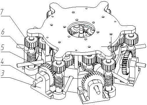 A multi-level worm wheel blade adjustment mechanism