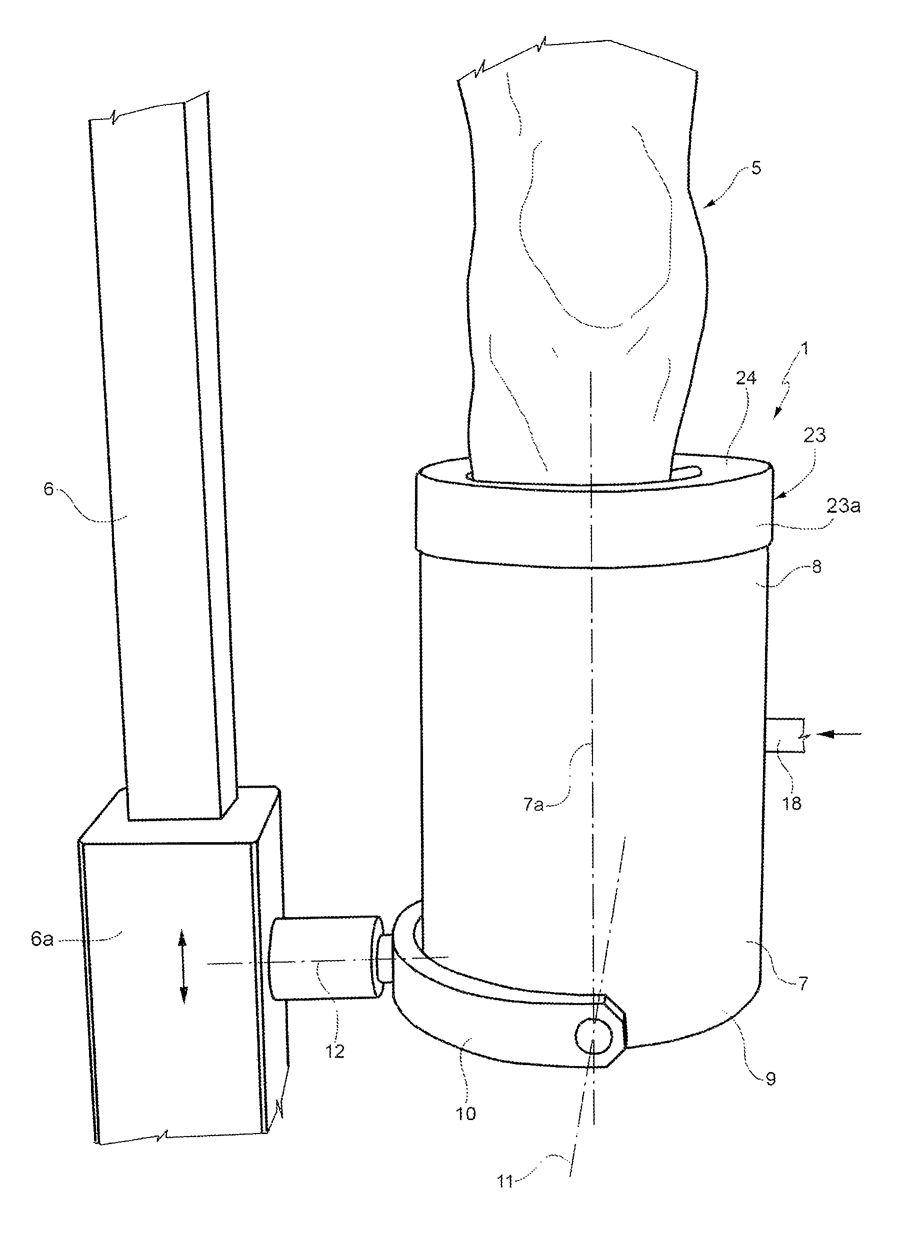 Machine for forming a cast of an end portion of an amputated limb
