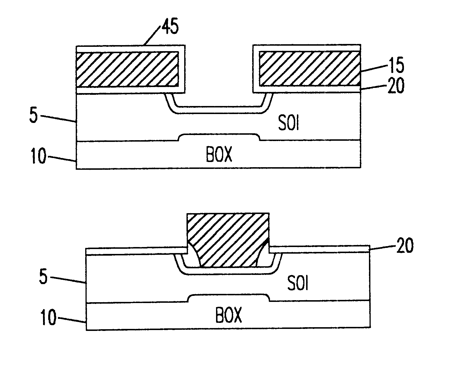 CMOS structure with non-epitaxial raised source/drain and self-aligned gate and method of manufacture