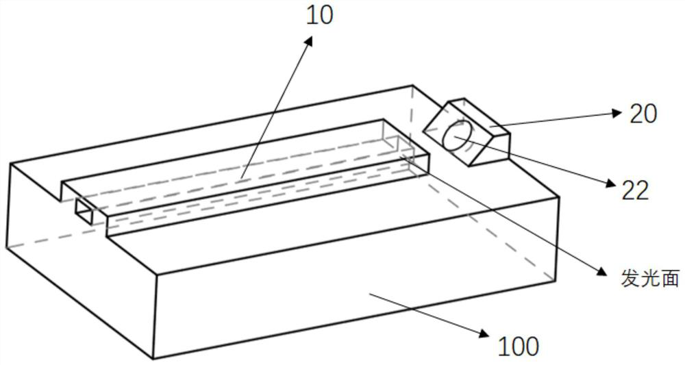 Small-emission-angle front-light-emitting laser