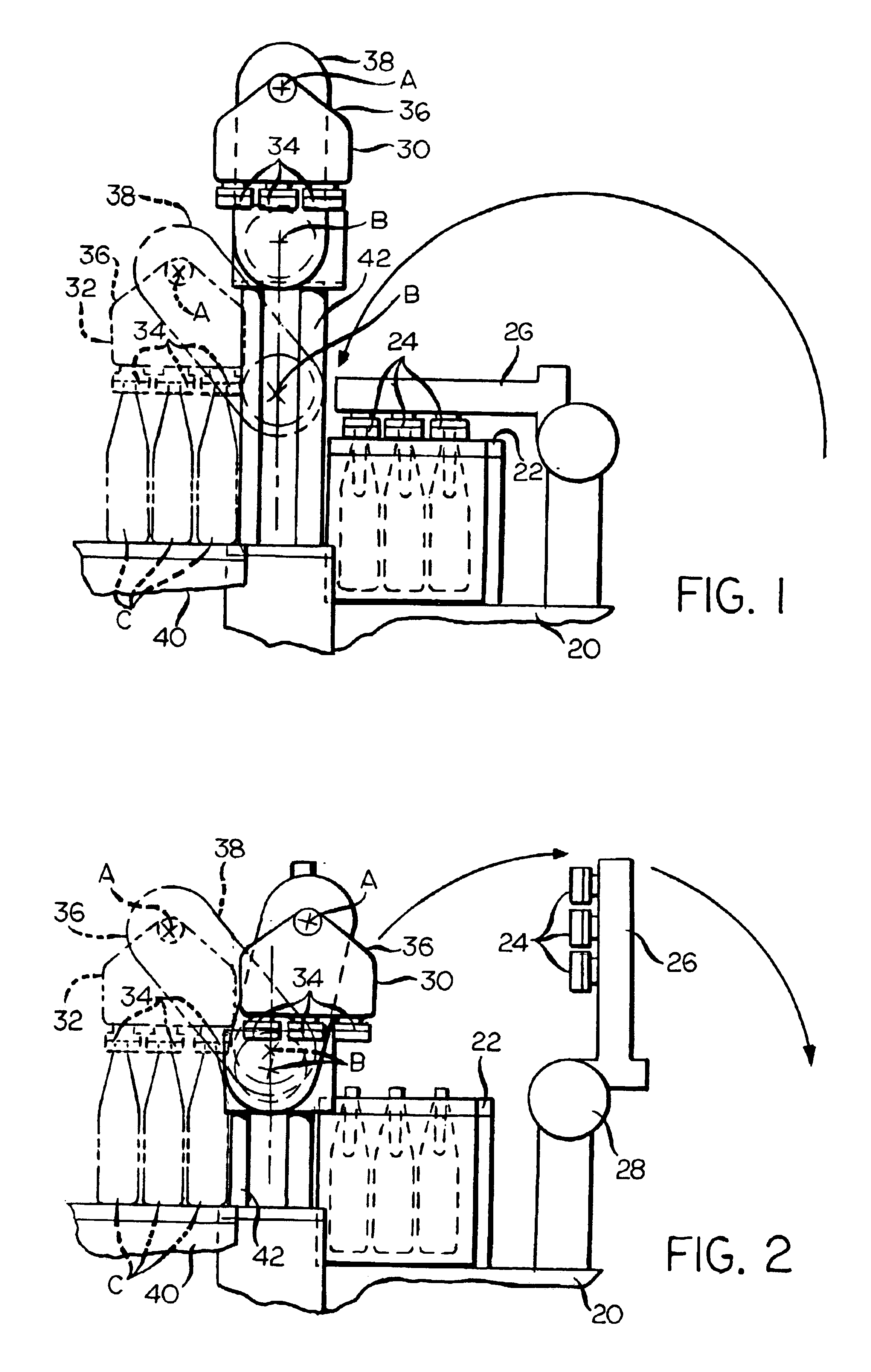 Apparatus for blowing and removing glass containers