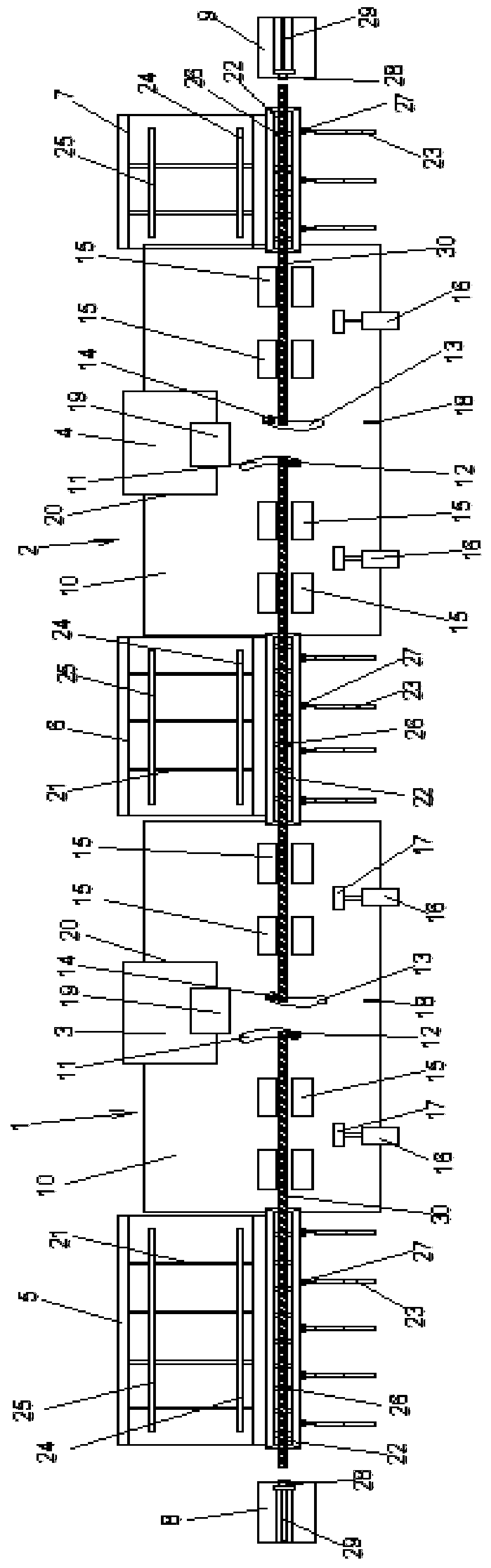 Automatic transmission, bending and welding integrated device used for large span box beam main reinforcement