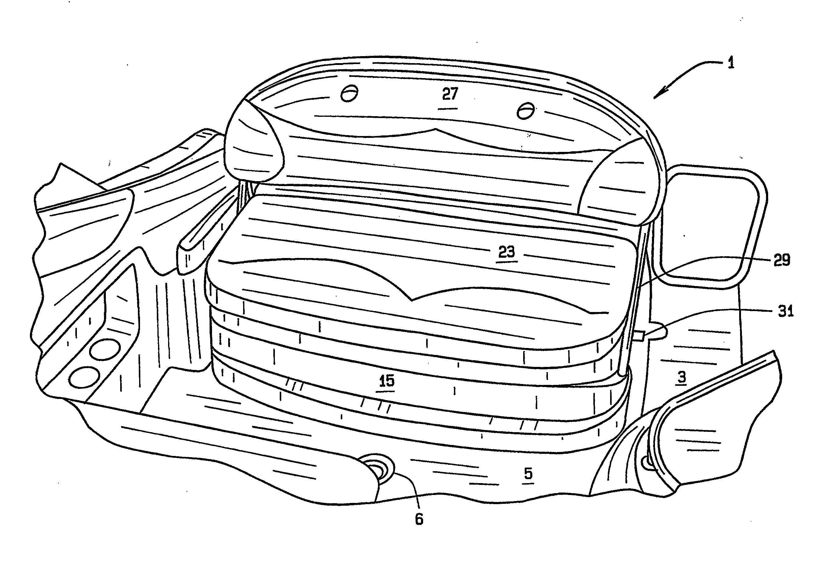 Hatch assembly with contiguous seating area