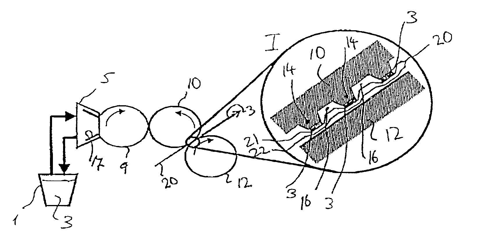 Method of and apparatus for producing a printed ink pattern on a tissue product, as well as a printed tissue product as such