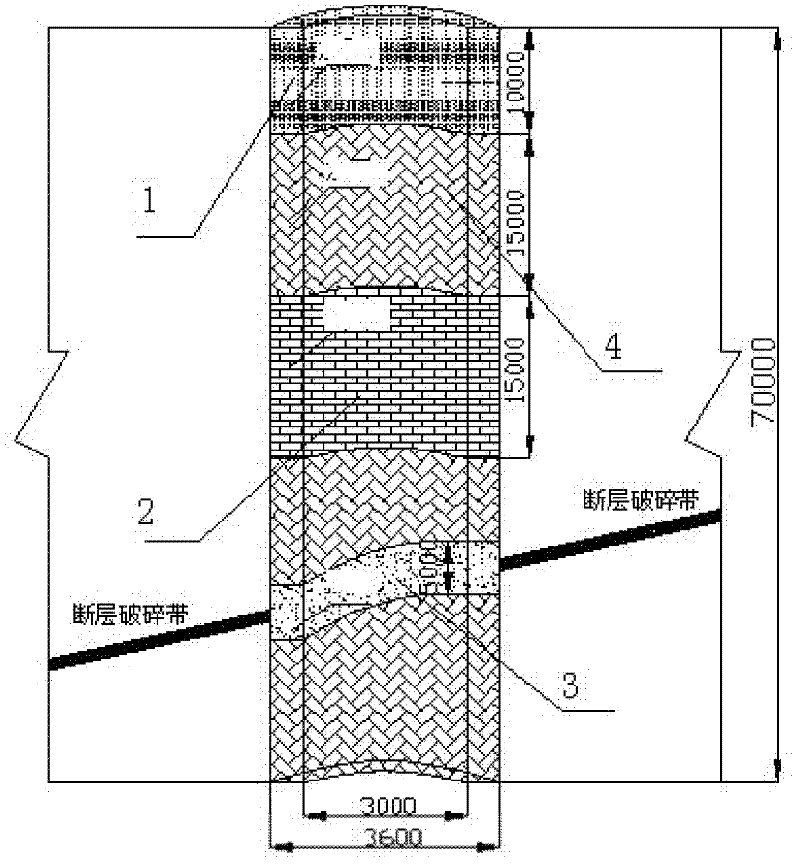 Method for reinforcing drop shaft in underground mine producing area