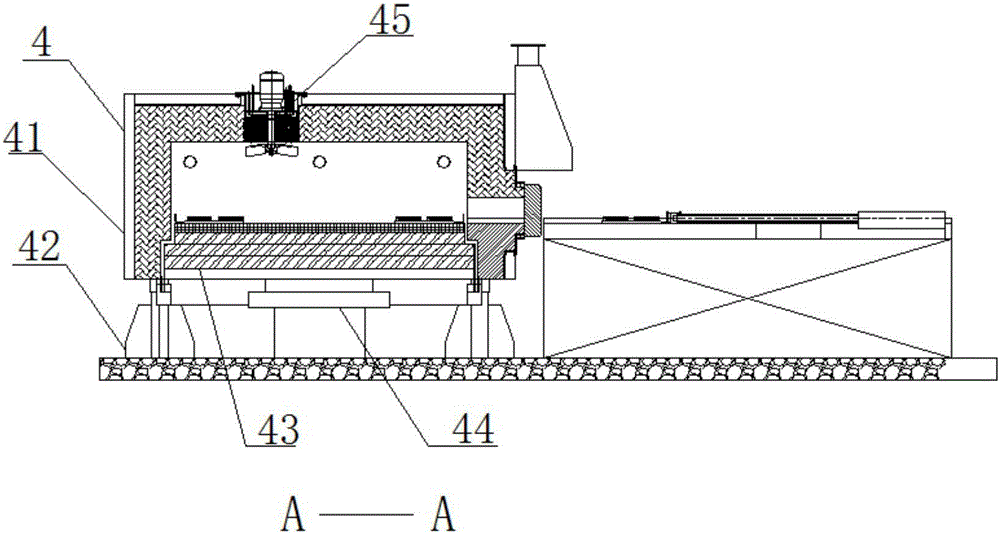 Full-automatic large-size rotary hearth furnace carburizing and quenching production line device