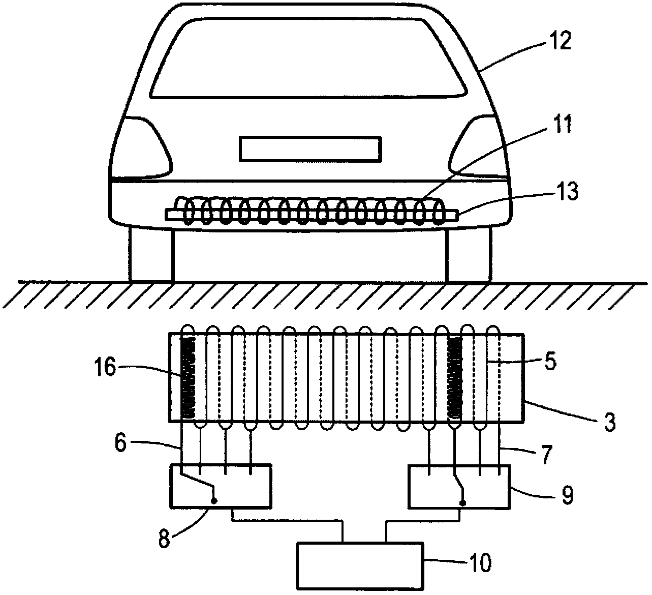 Device for the inductive transmission of electric energy