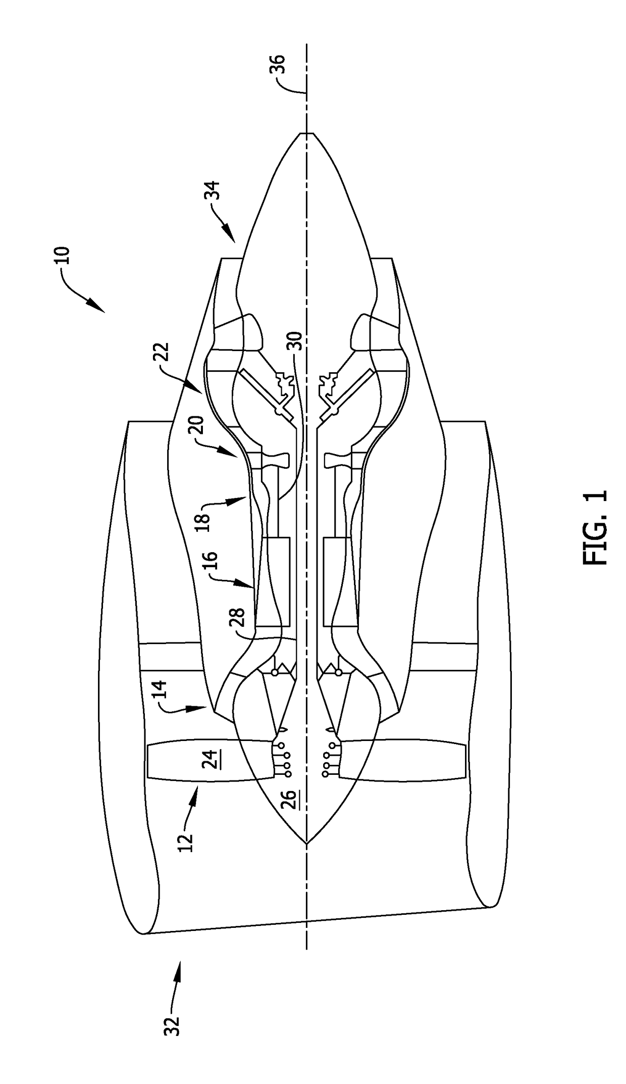 Turbine engine and containment assembly for use in a turbine engine