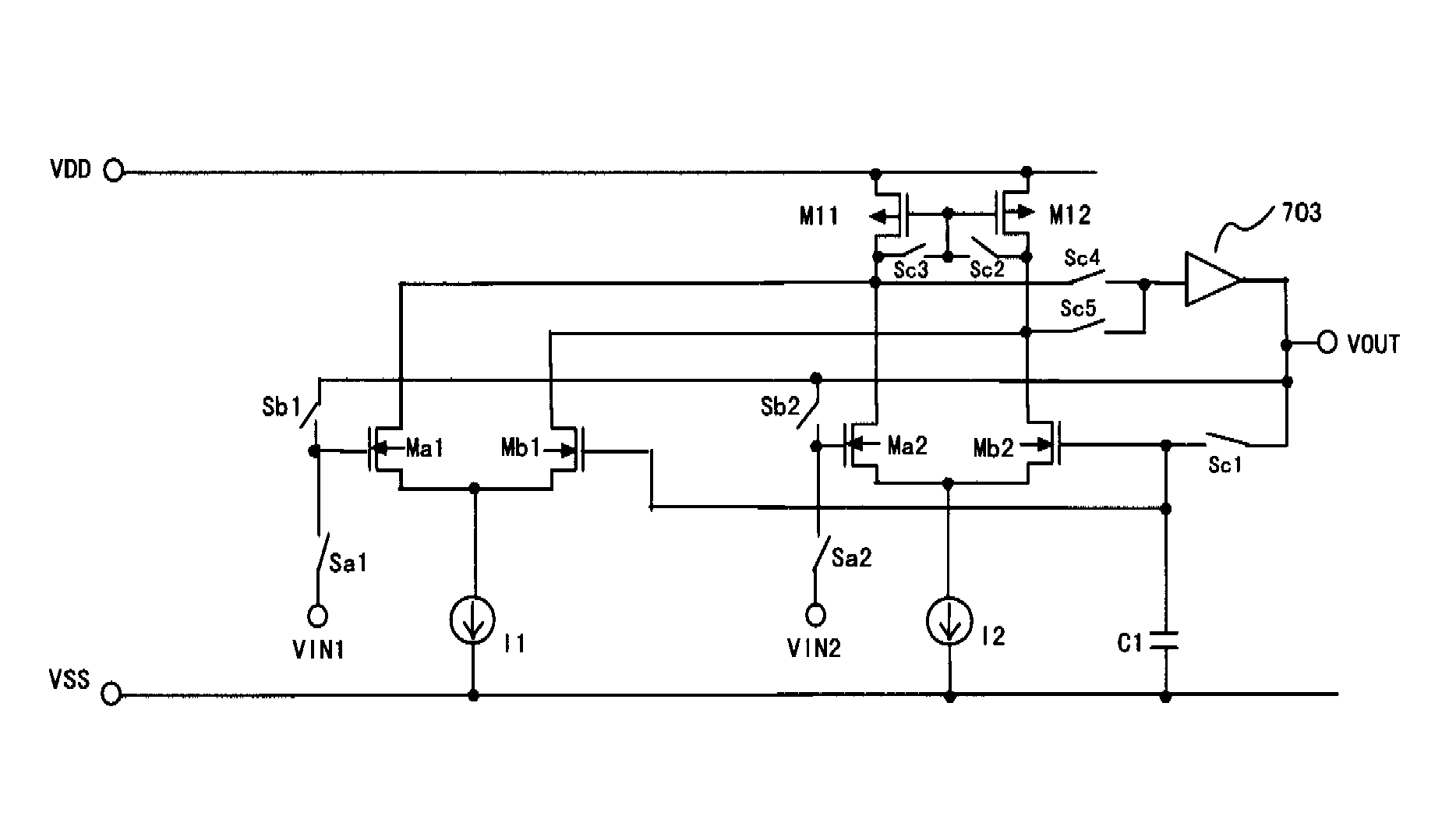 Differential amplifier, digital-to-analog converter and display device