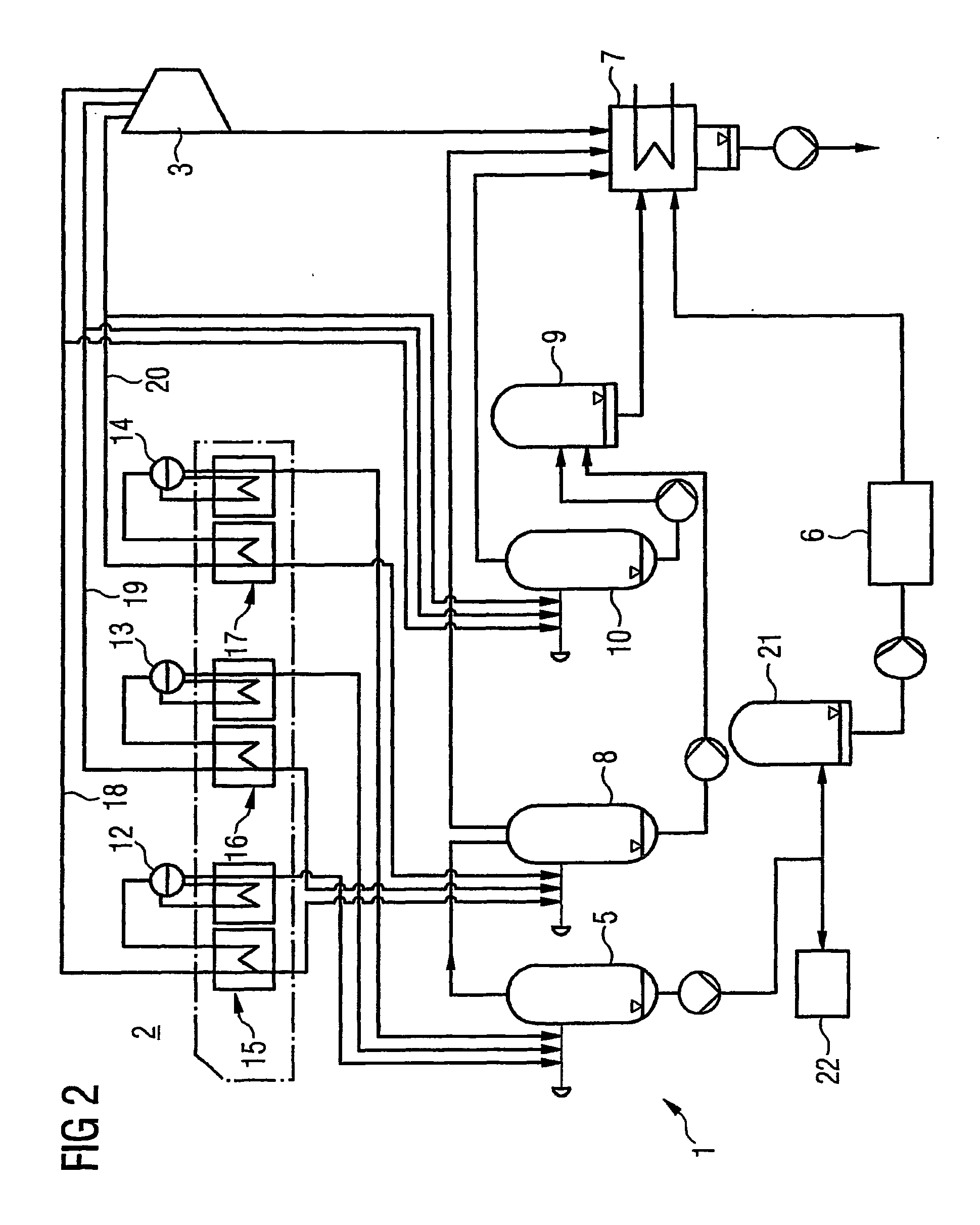 Method And Device For Removing Water From A Steam Plant