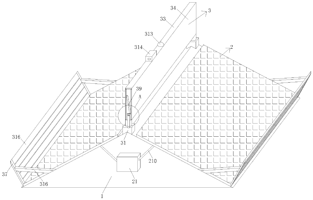 Roof concentrating photovoltaic power generation device