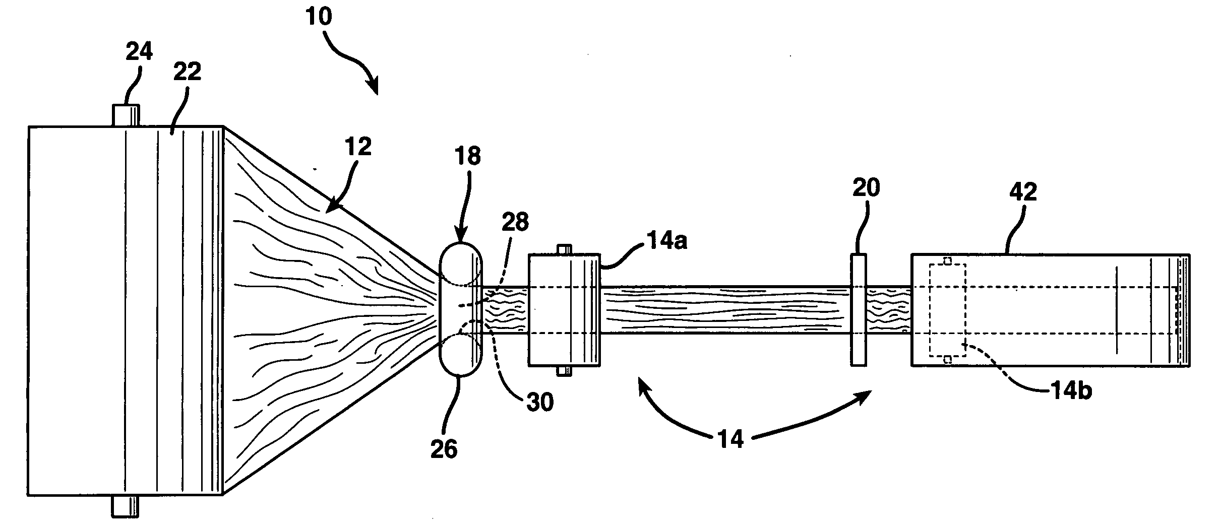 Machine and method for converting a web of material into dunnage