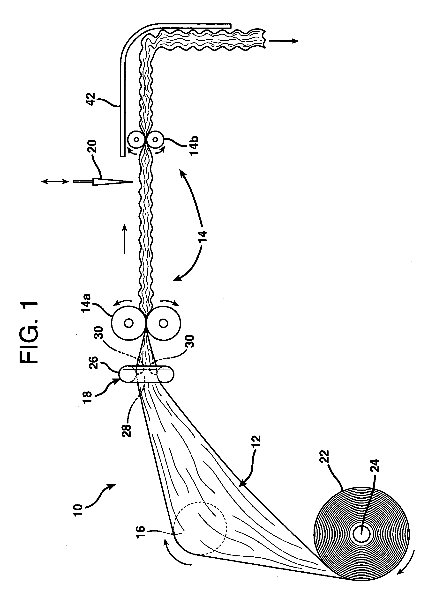 Machine and method for converting a web of material into dunnage