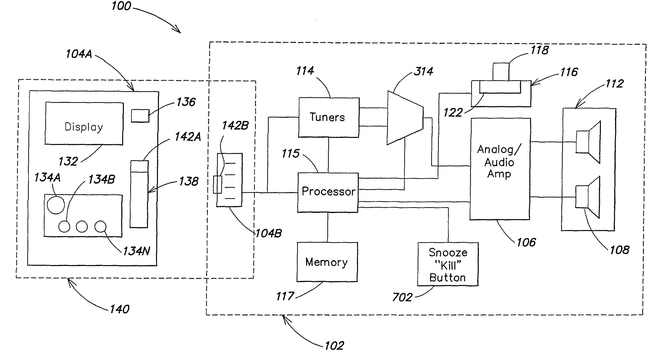 Entertainment system with bandless selection including playlists