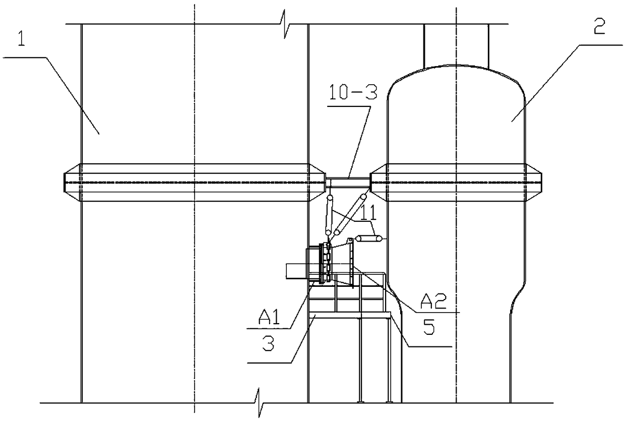 Dismounting method of hot-blast stove oven apparatus under restricted space