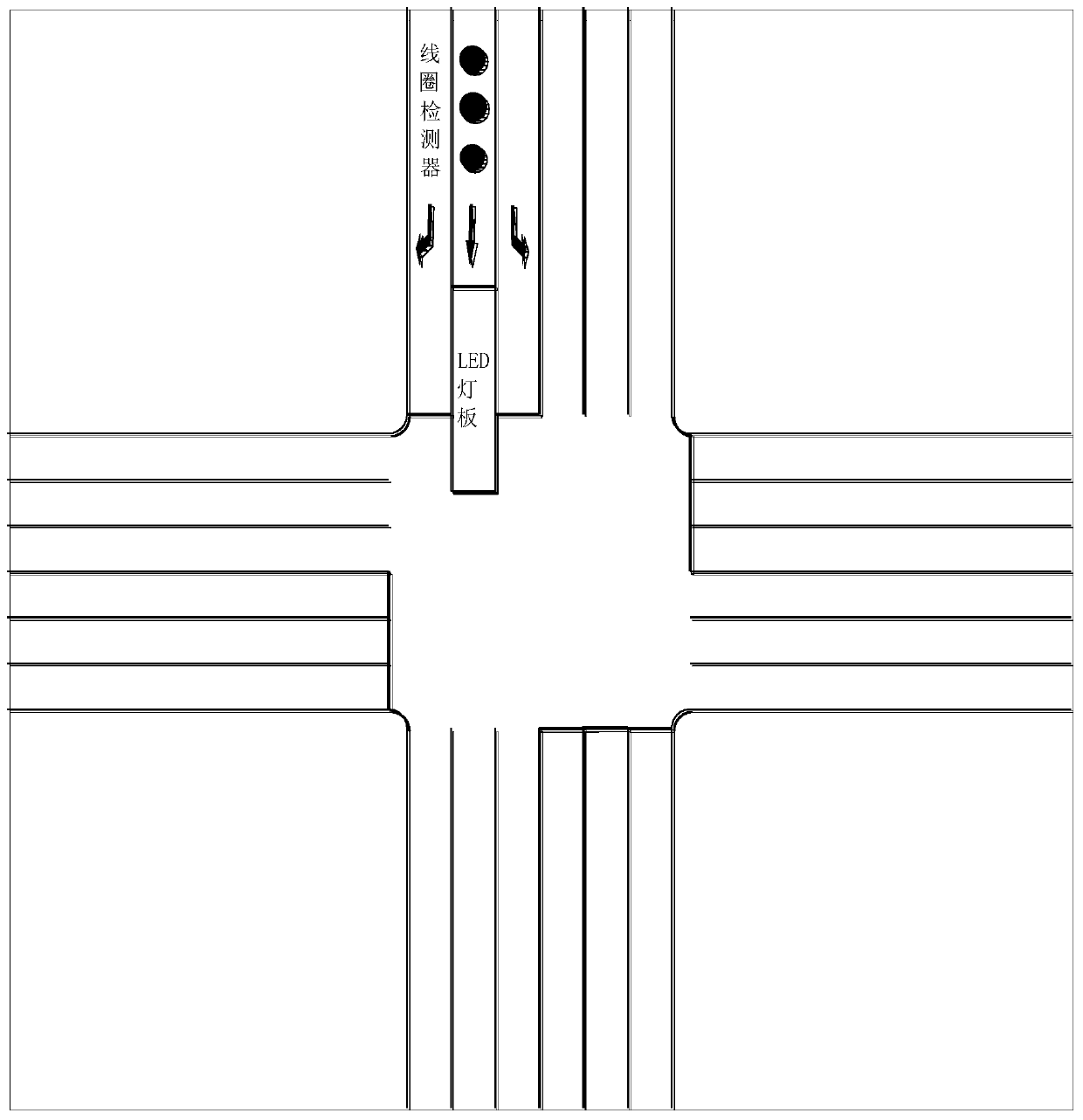 Vehicle guidance auxiliary signal control system and method in waiting area based on ground light board