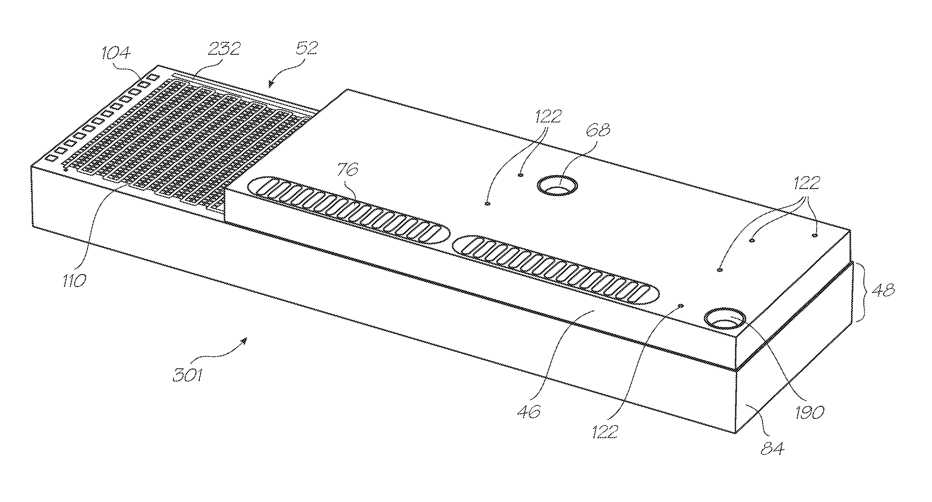 Microfluidic device with PCR chamber between supporting substrate and heater