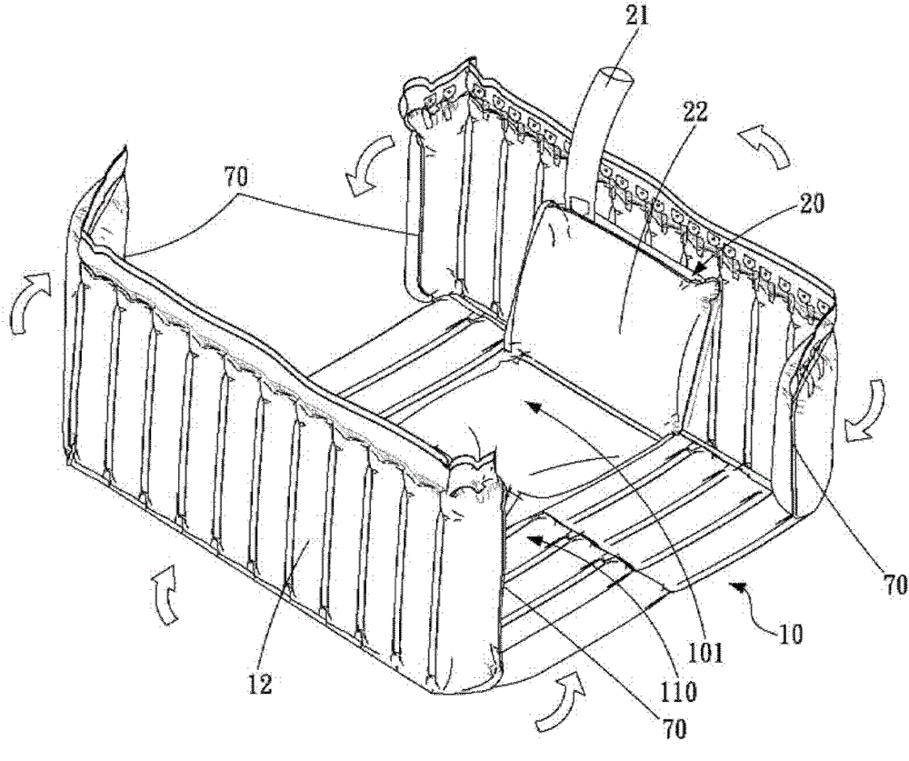 Buffer air bag with automatic clamping pressure adjusting function