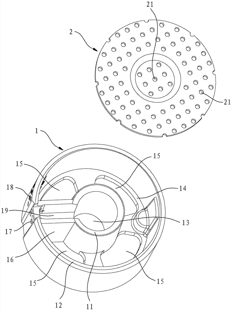 Burner cap of household gas stove and combustor provided with same