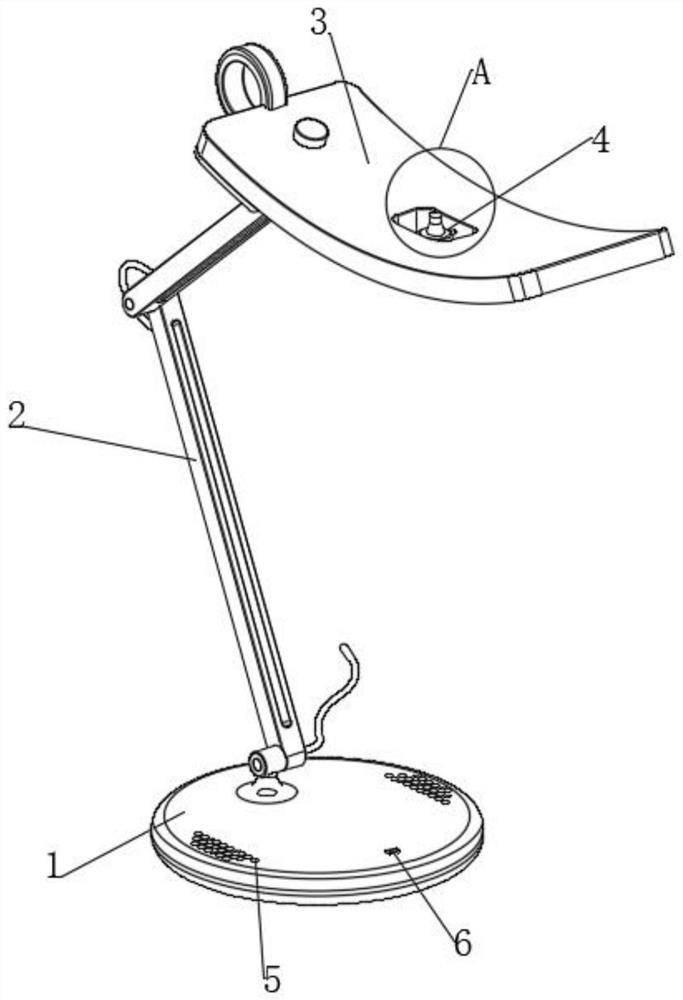 Eye protection table lamp with learning function and using method thereof