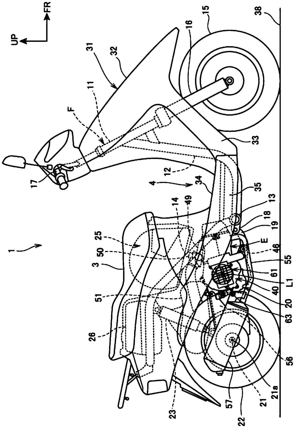 Cooling device for unit oscillating internal combustion engines