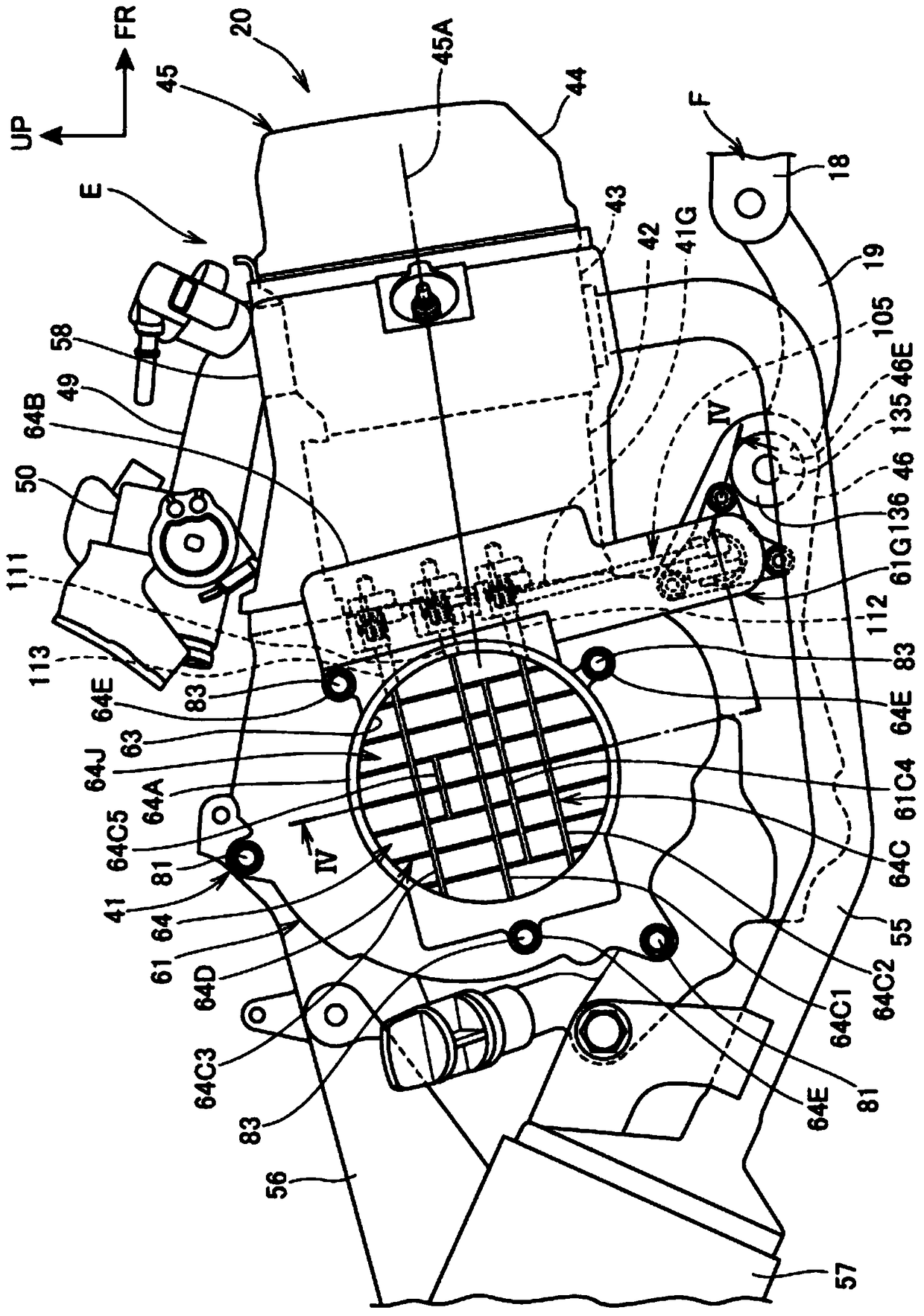 Cooling device for unit oscillating internal combustion engines