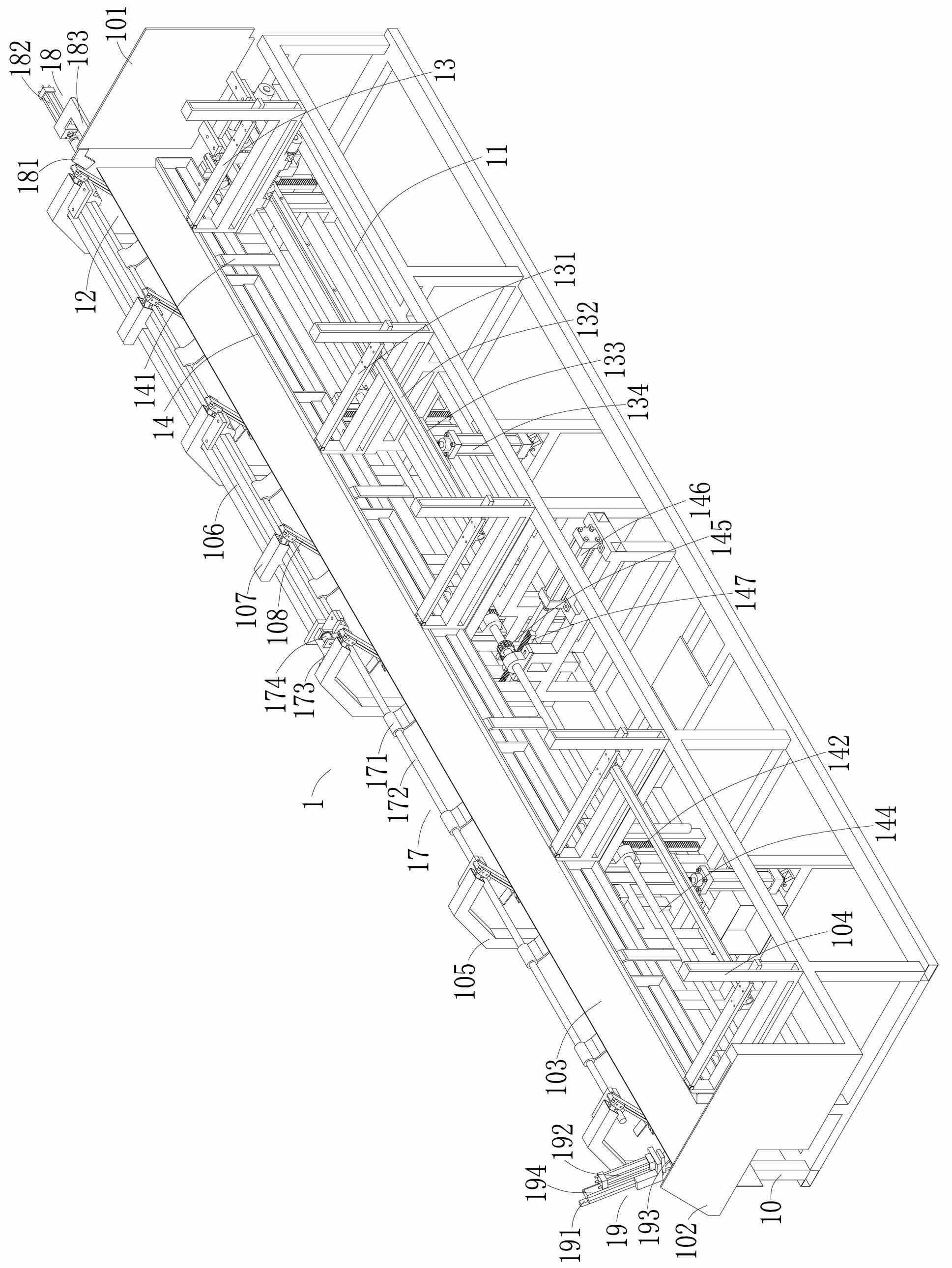 Full-automatic feeding, cutting and receiving equipment and processing method thereof