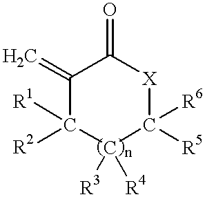 Coating compositions containing substituted and unsubstituted exomethylene lactone or lactam monomers