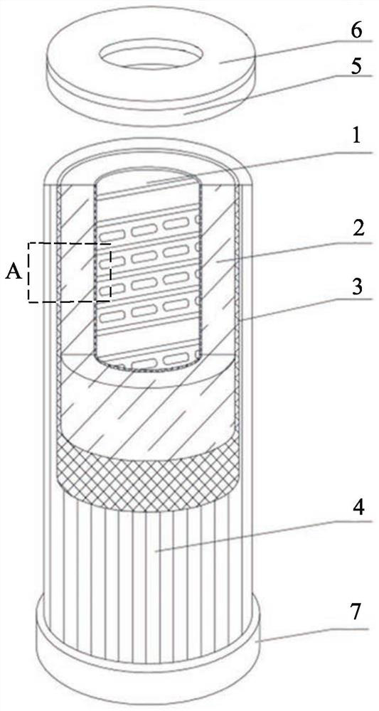 Natural gas filtering filter element with multi-stage filtering function and filter